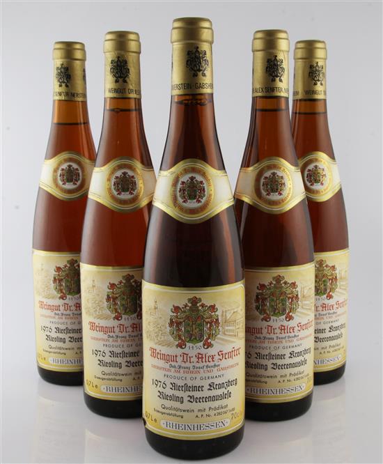 Six bottles of Dr Alex Senfter Niersteiner Kranzberg Riesling Beerenauslese, 1976,